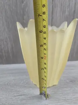 Vtg Viking Art Glass Yellow Handkerchief Vase Satin Made U.S.A Original Label