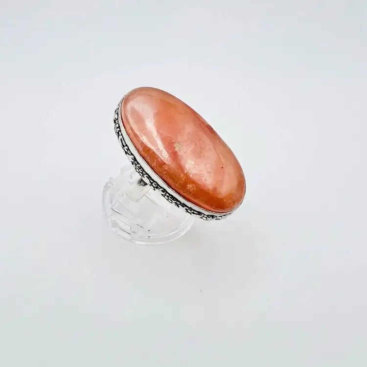 Red Aventurine Ring (size 8.5) in Sterling Silver Finish (#A111)