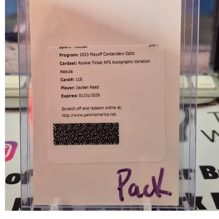 2023 Contenders Optic Jayden Reed Variation RPS Auto Nubula /2 Redemtion
