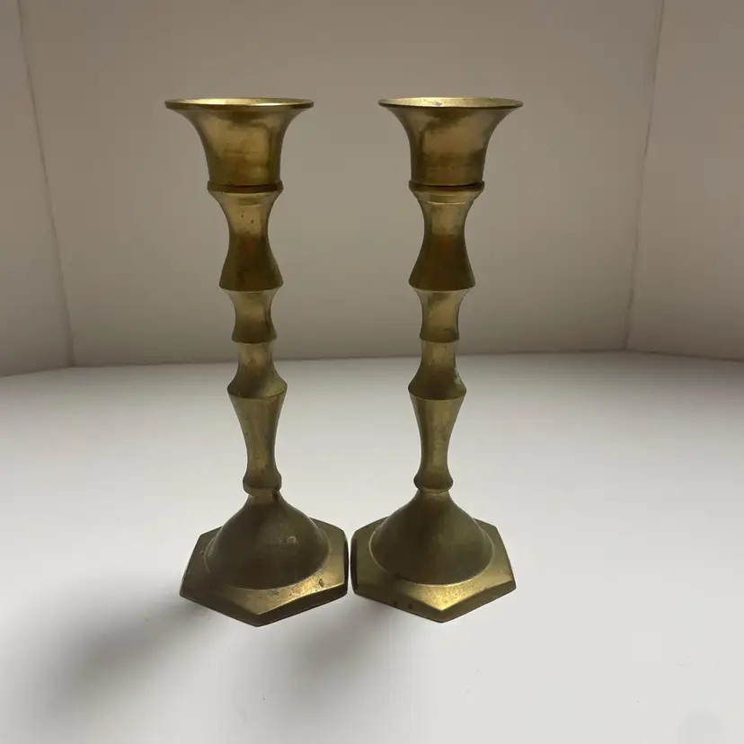 Vintage Brass Candlesticks-Set of 2