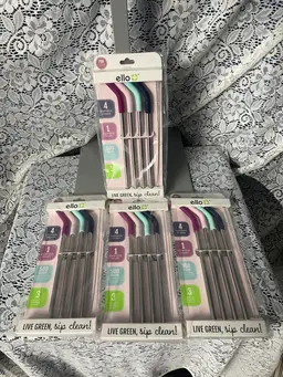 4pks. Of Ello Stainless Steele Straws
