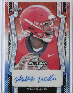 Malik Willis Leaf Flash Autographed Rookie Card SSP/5