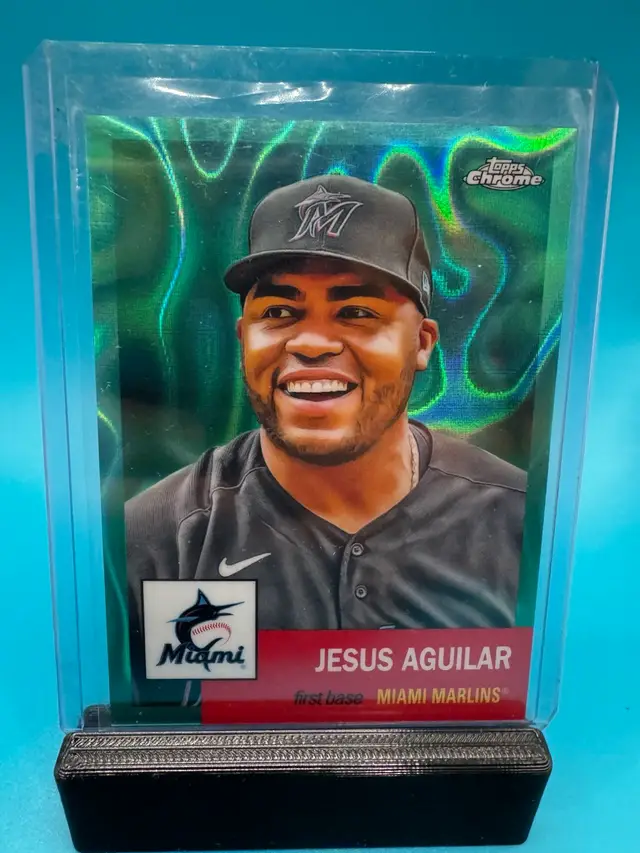 Jesus Aguilar Topps Chrome Platinum Aqua Lava Refractor /299 Miami Marlins