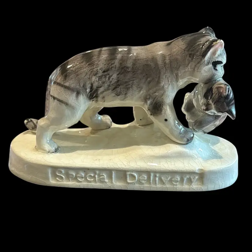 Cat With Kitten Japan Nippon Yoko Boeki Special Delivery