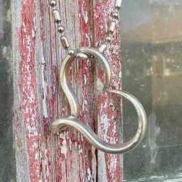 Silver Plate Fork Tine Heart 1 3/8” x 1 1/4” with 30” Ball Chain