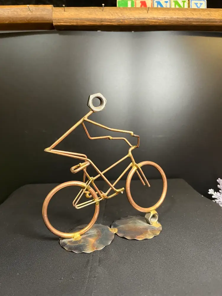 Hand Crafted by Rock Creek Metal Craft, Hansen, ID-Copper and Other Metal Biker Sculpture