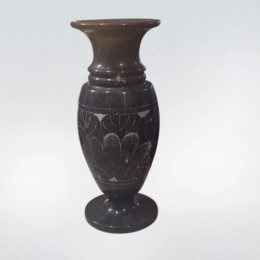 Genuine Solid Marble Etched Vase