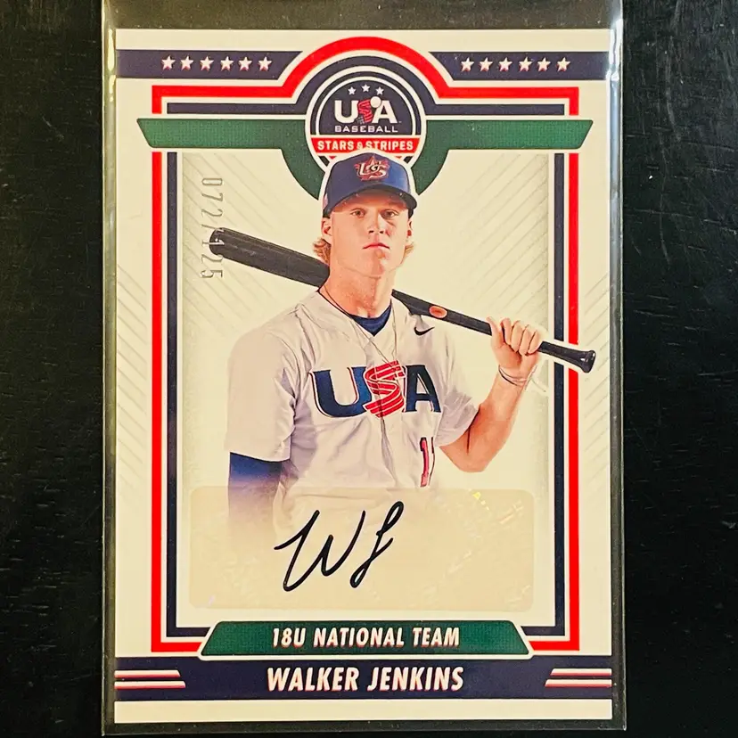 Walker Jenkins Team USA Stars And Stripes Autograph 2022 Limited Edition /125 Minnesota Twins
