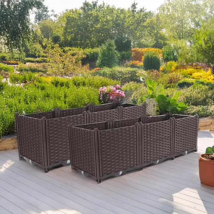 SOGA 2X 120cm Raised Planter Box Vegetable Herb Flower Outdoor Plastic Plants Garden Bed Deepen