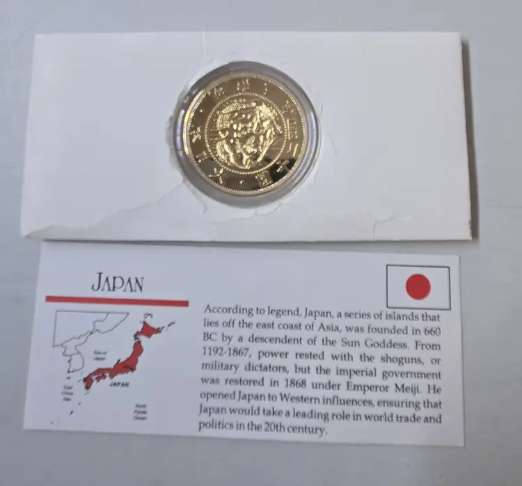 1870 Japan Meiji 3 20 Yen Gold Coin Replica
