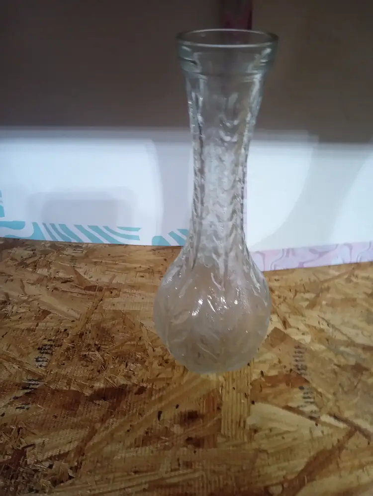 Vintage Frosted Glass Bud Vase – Satin Finish