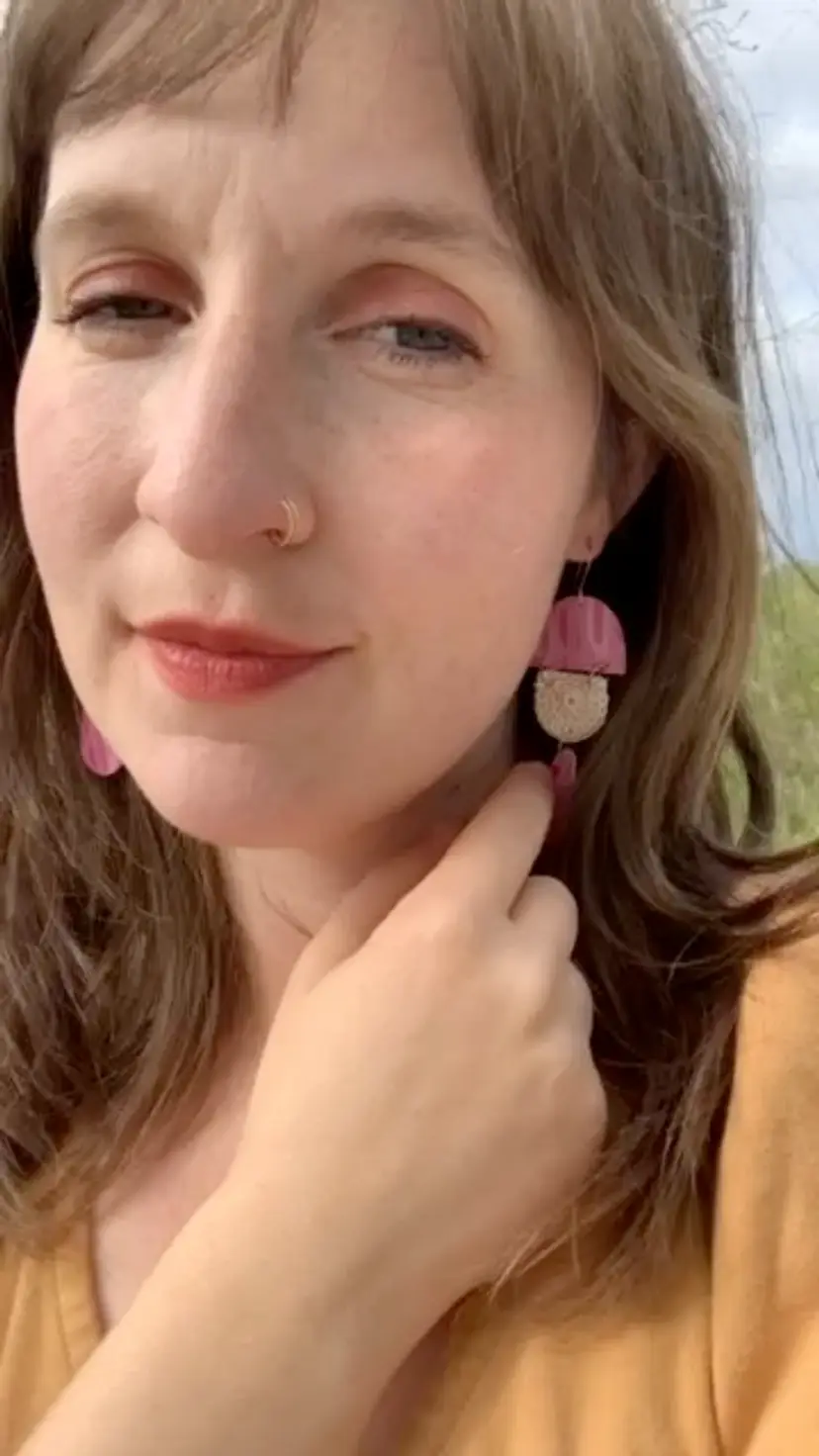 Mixed Media Handmade Reclaimed Leather And Crochet Earrings