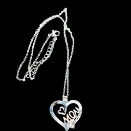 Silver Toned Necklace Mom I Love You Forever