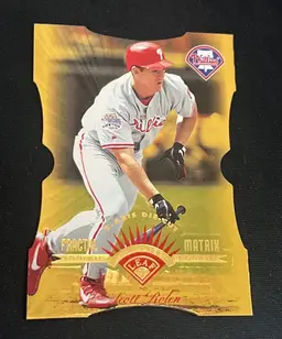 Scott Rolen 1997 Leaf Fractal Matrix Z-AXIS Die-Cut #174 Rookie RC Print Run=100 Philadelphia Phillies