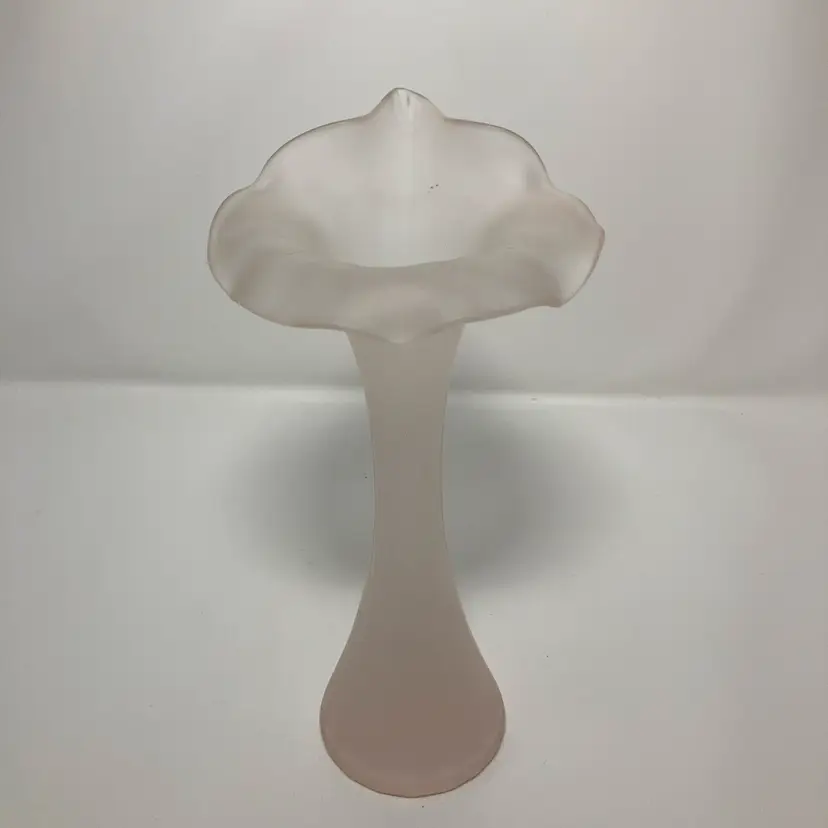 Pink Jack In The Pulpit Glass Vase! 8 1/2”+ Tall! READ! Needs Cleaned!