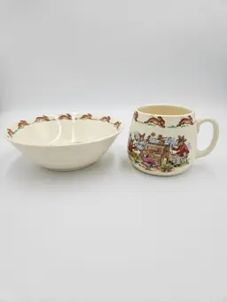 #TR26 Royal Doulton Bunnykins Bowl and Mug Set