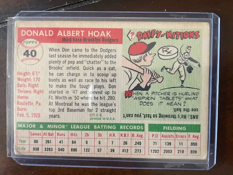 1955 Topps Don Hoak #40