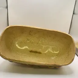 Arnels Hand Painted Ceramic Butter Dish with Merry Mushroom Design, Made by Me In 1977 personally signed