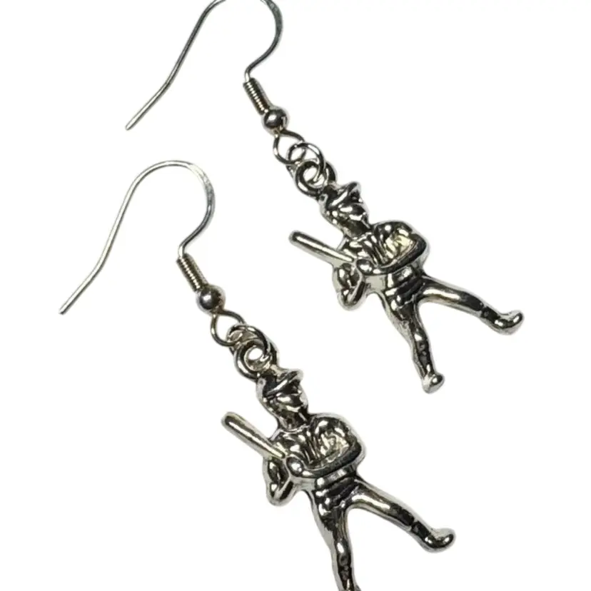 Baseball Player Shaped Charm Handmade Dangle/Fishhook Earrings