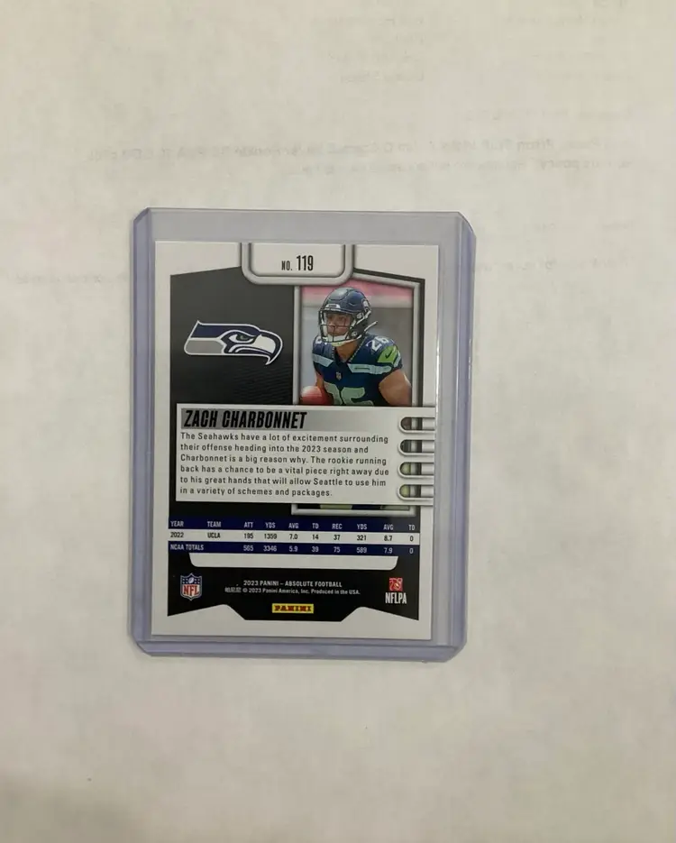 2023 Absolute Football RC Zach Charbonnet #119 Seahawks