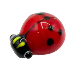 Minature Lampwork Ladybug Figurine Bug Insect Red Black Small .5”