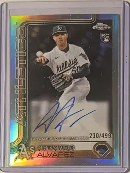 2025 Topps Chrome Refractor RC Auto Armando Alvarez 230/499