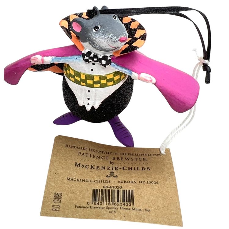 Count Ratula Ornament New with Tag. Patience Brewster for Mackenzie-Childs. Halloween Collection. 2-1/4” x 3” x 1-1/2”.