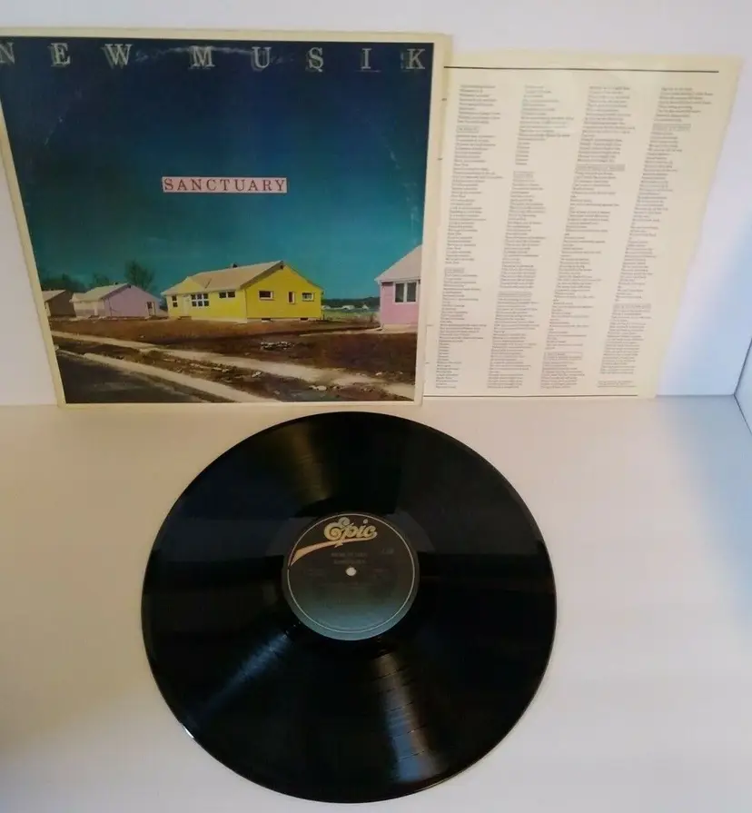 New Musik Sanctuary Vinyl LP Record Synth-Pop New Wave NM Straight Lines Promo