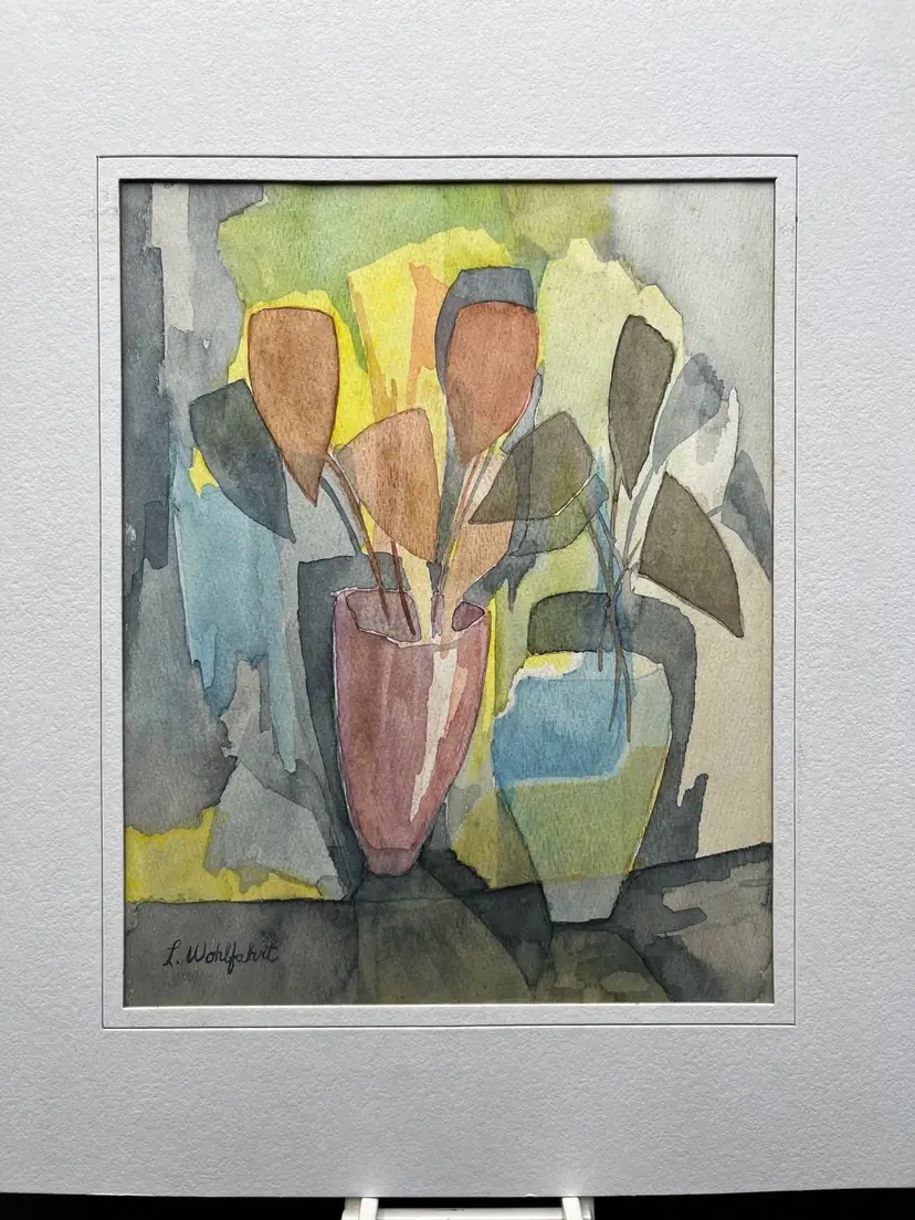 “Poinsettias” Abstract Watercolor Painting By Lynda S Wohlfahrt