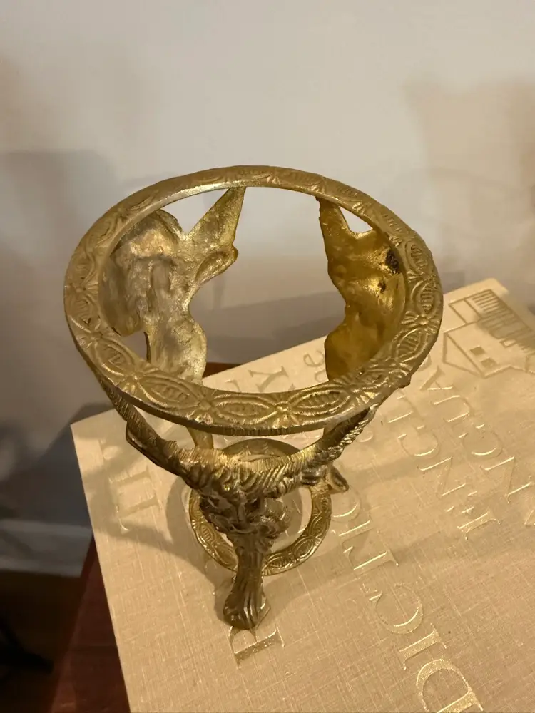 Brass Cherub Angel Glass Holder