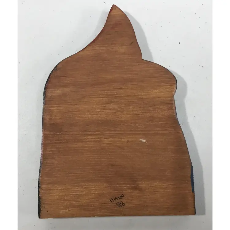 Vintage St. Nicholas and boy plaque, hand painted, signed, 1988 Christmas