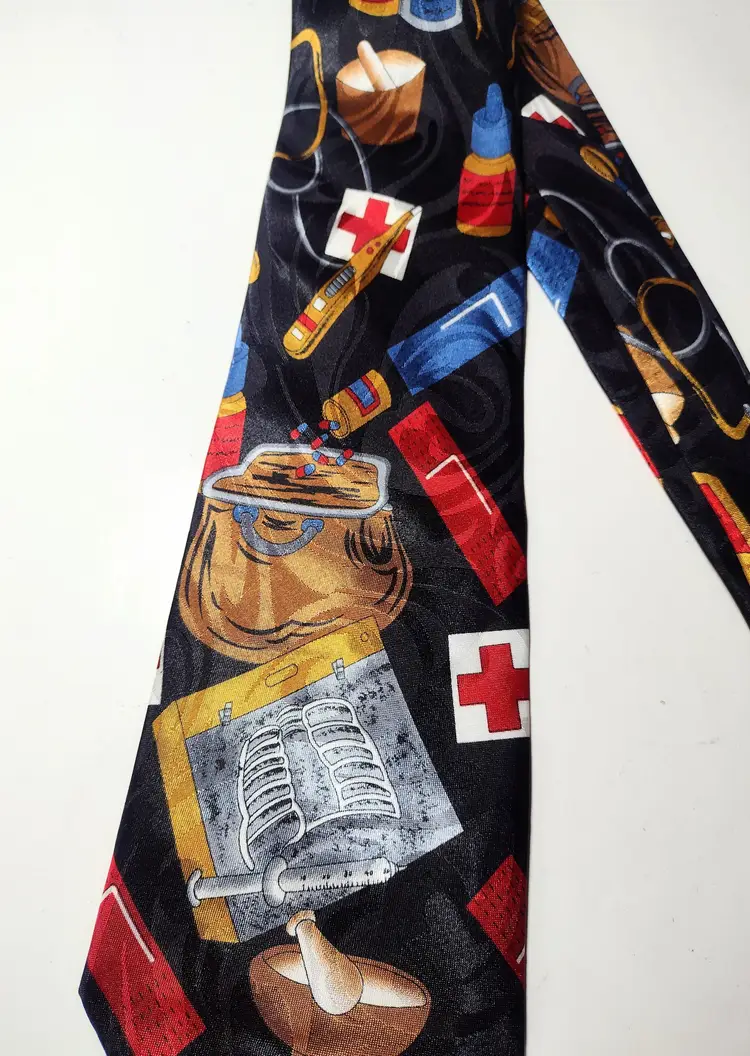 Steven Harris Medical Supplies Satin Tie Vintage Textured Swirl Design Doctor