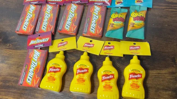 Lot Of 16 Assorted Food Ruz Christmas Ornaments