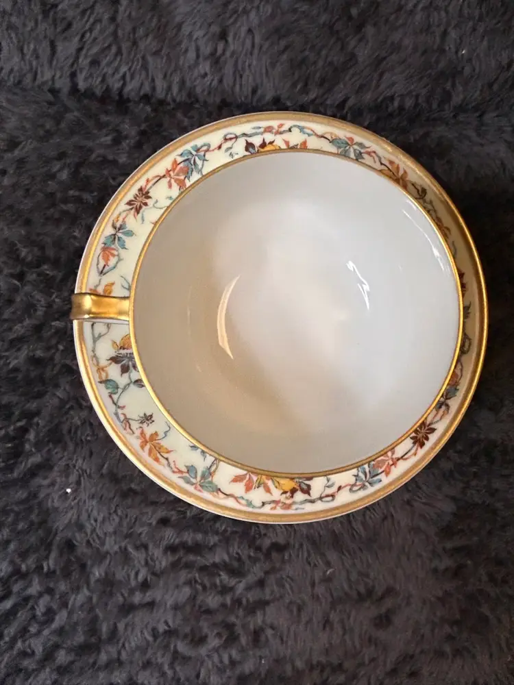 Vintage Haviland Limoges France AUTUMN LEAF Demitasse Cup and Saucer