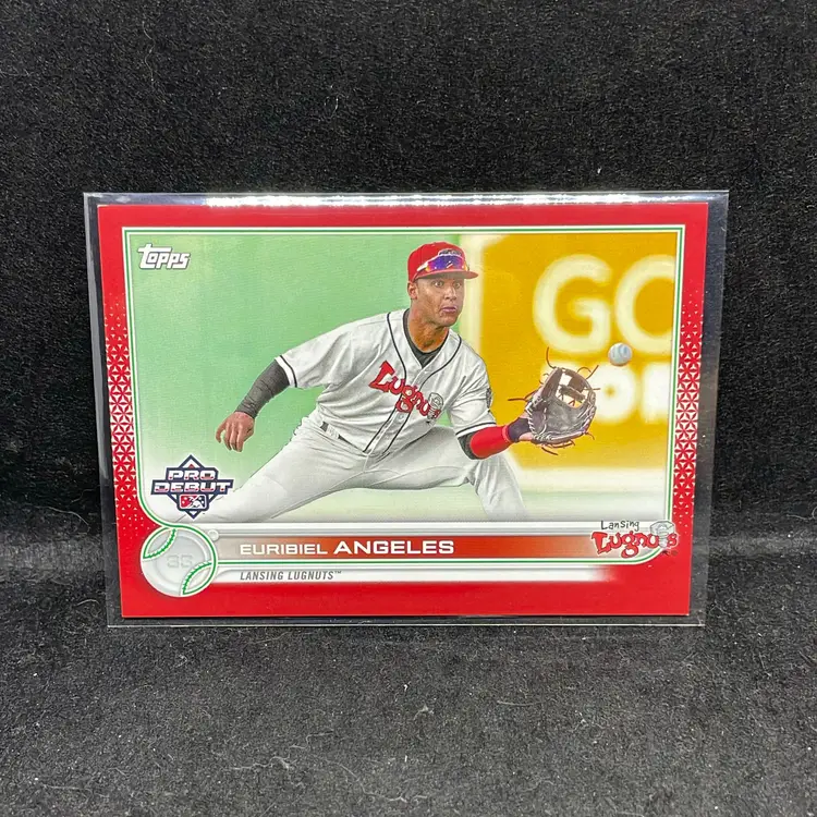 Euribel Angeles Topps Pro Debut 2022 Red Parallel /10 Lansing Lugnuts Oakland Athletics
