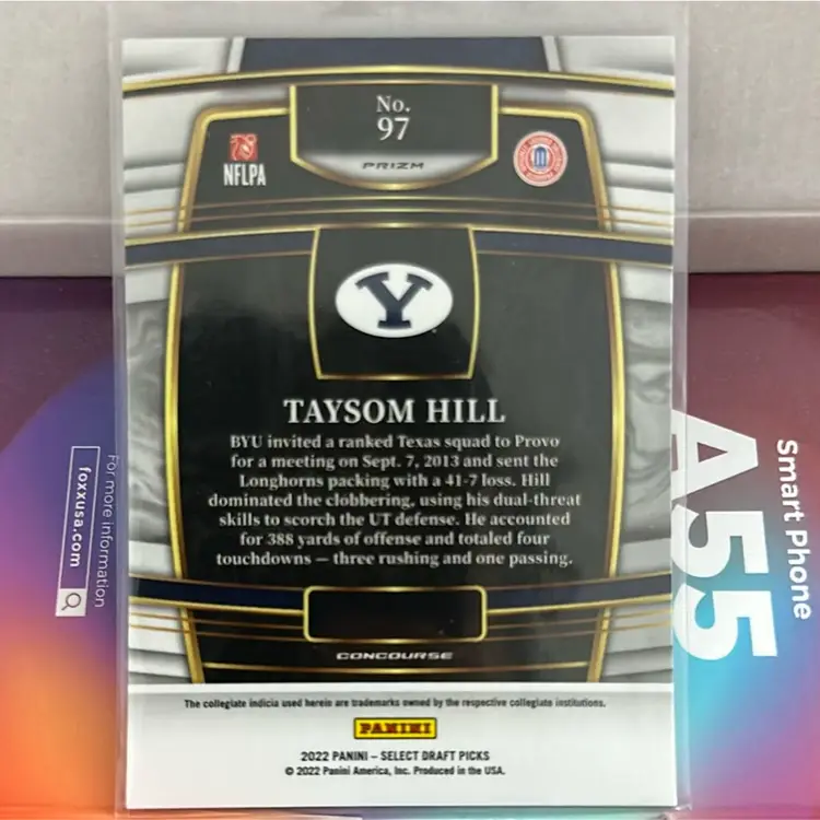 2022 Panini Select Draft Picks #97 Taysom Hill Concourse Gold Lazer Prizm