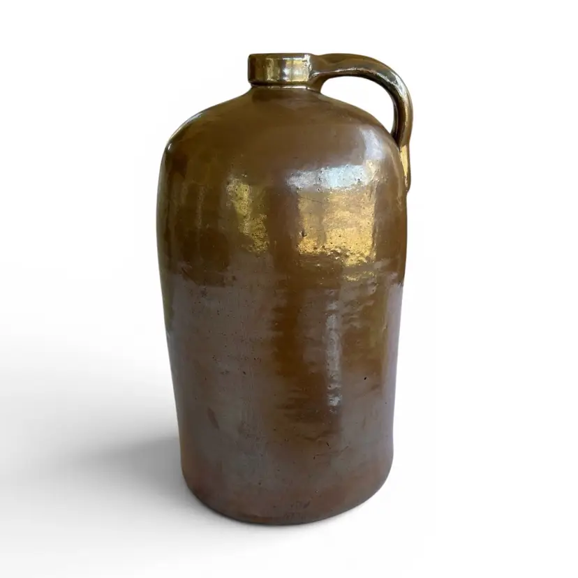Late 29th Century Alkaline-Glazed Brown Stoneware Jug - H Stamped