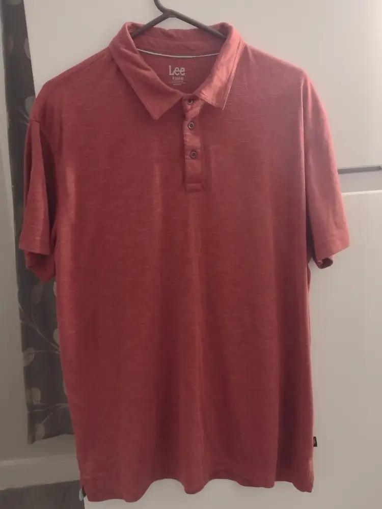 Lee Red Polo Shirt Casual Short-Sleeve XL