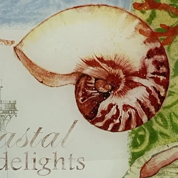 Ocean Scene Platter Glass Serving Plate Fish Shrimp Crab Decorative 11.5" Gift