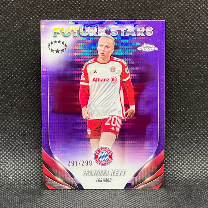 Franziska Kett 2023/24 Topps Chrome UEFA Women Purple Refractor /299 Soccer Card