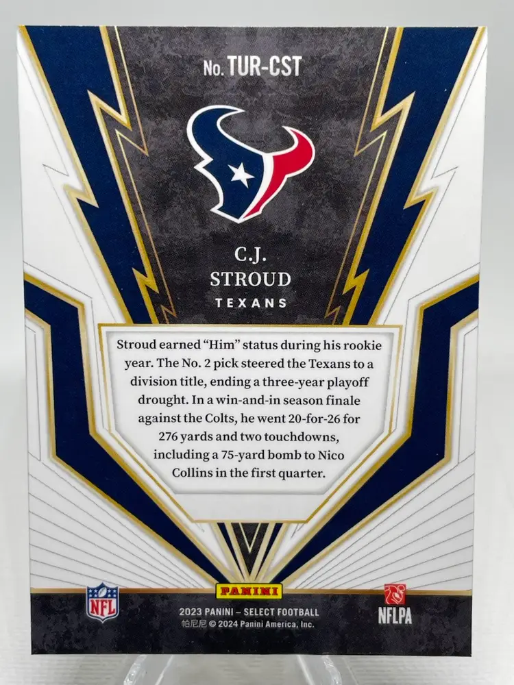 2023 Panini Select - Turbocharged C.J. Stroud #TUR-CST Rookie Card Texans