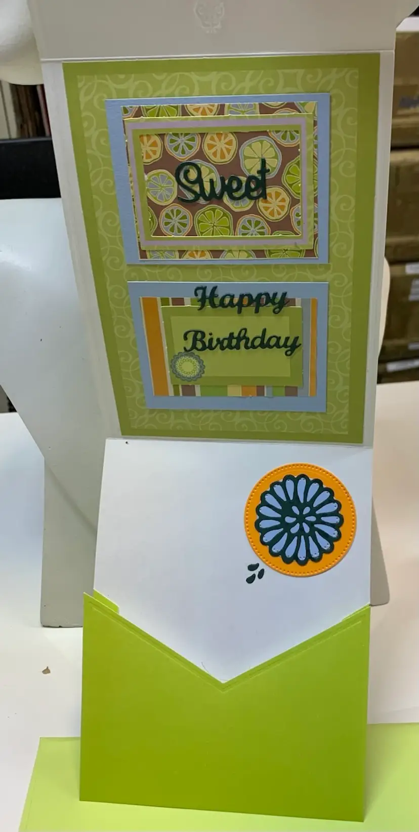 Citrus, lemon lime, orange birthday greeting card