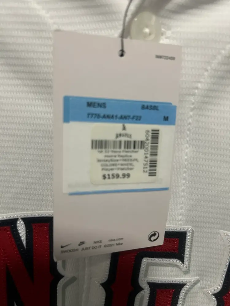 New-Authentic Angels David Fletcher Home Opener White Jersey M $175