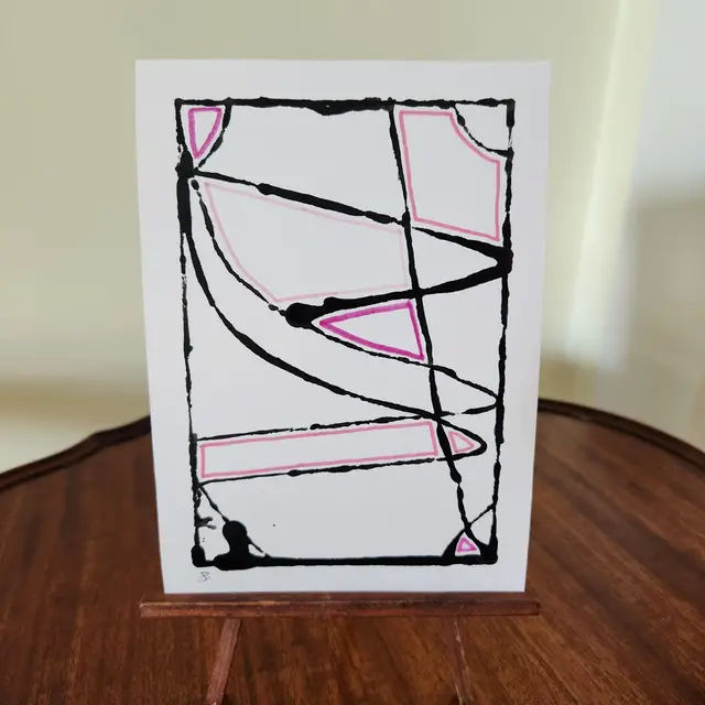 Marble Art On Watercolor Paper Original Signed By The Artist Unframed 5