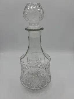 Vintage Pressed Glass Decanter With Stopper