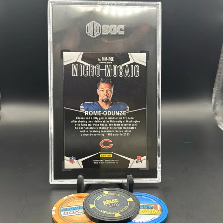 Rome Odunze Rc SGC 9 Micro Mosaic SSP Case Hit 2024 Mosaic Chicago Bears