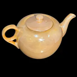 Vintage Peach/Orange Lusterware Japanese Teapot
