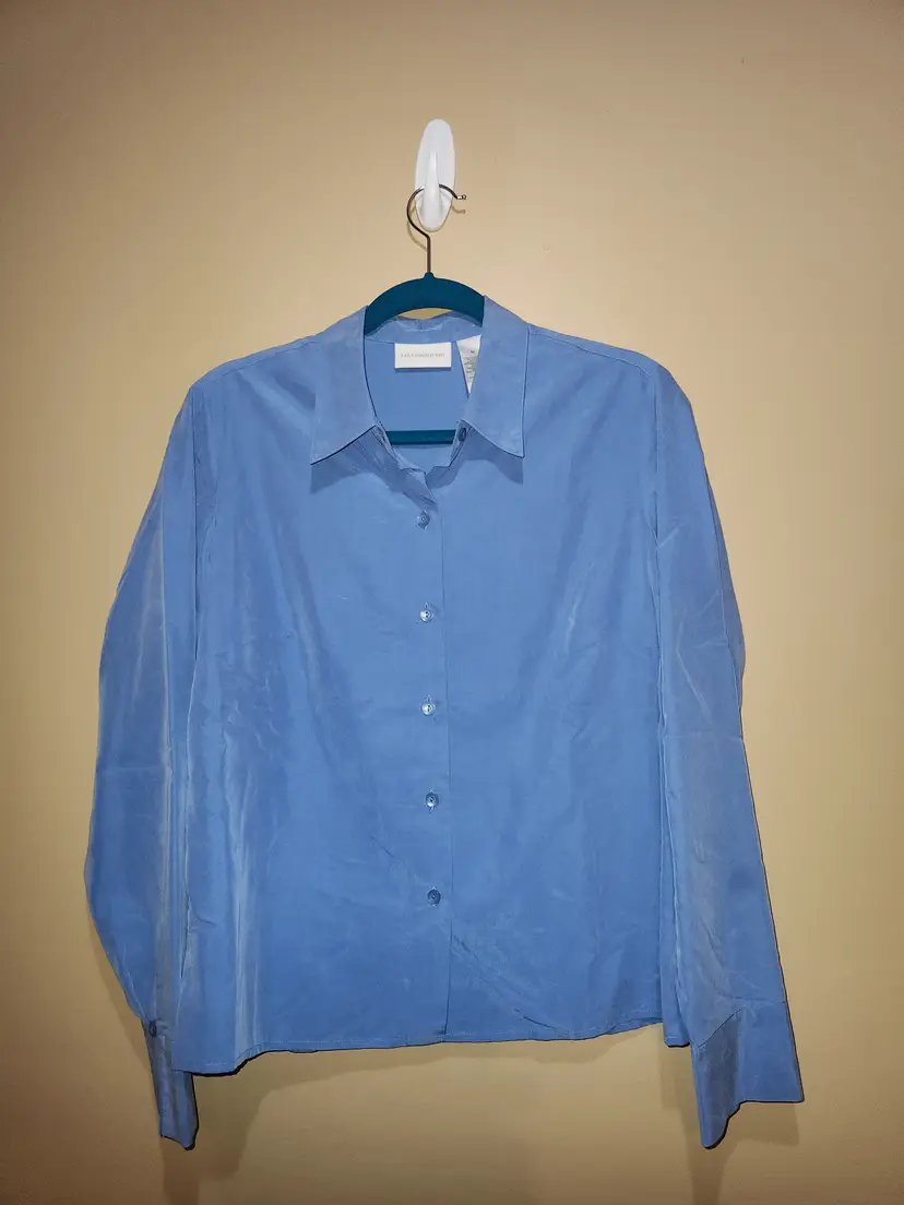 Liz Claiborne Blue Long Sleeve Blouse Size M