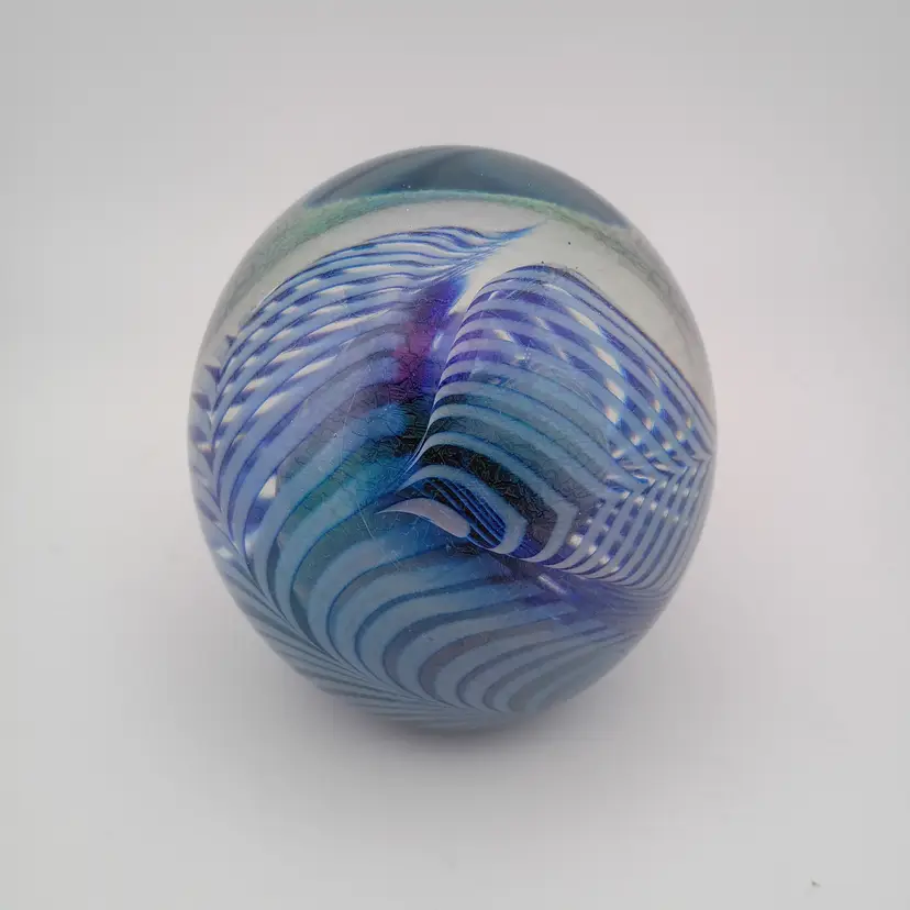 Robert Eickholt paperweight with dichroic veiling