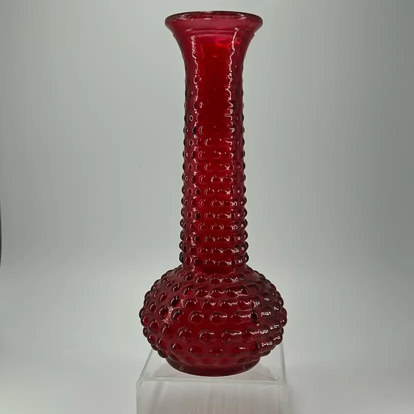 Vintage EO Brody, Ruby, red Hobb nail bud vase